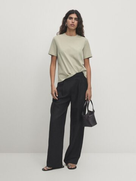 Massimo Dutti Льняные брюки, темный антрацит