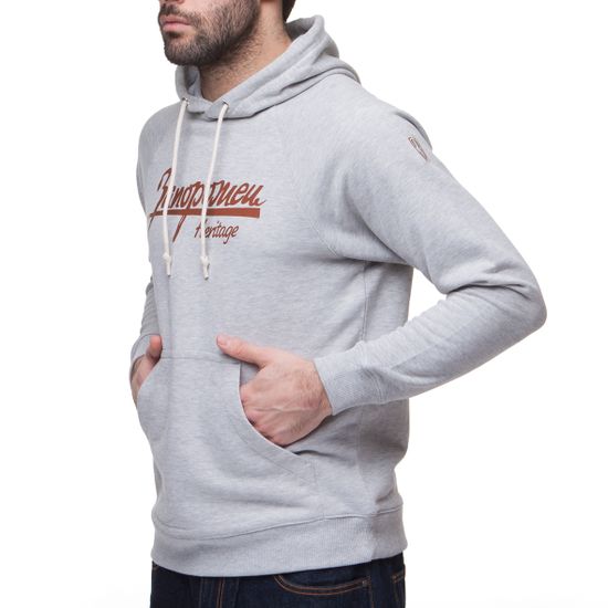 Толстовка ЗАПОРОЖЕЦ Лого с капюшоном Серый Меланж