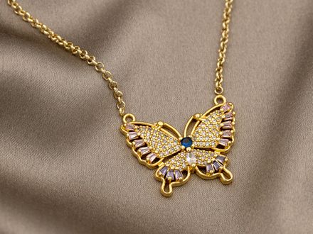 Коннектор Бабочка 21мм, со стразами