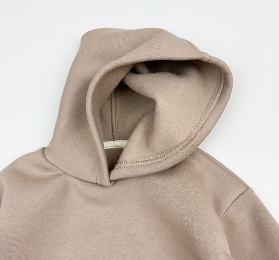 Комплект из футера с начесом, Молочный шоколад