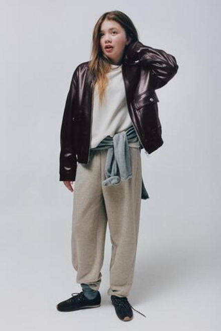 ZARA КУРТКА ИЗ ИСКУССТВЕННОЙ КОЖИ С КАРМАНАМИ, КОРИЧНЕВЫЙ