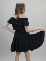 Юбка школьная для девочки на резинке ярусная