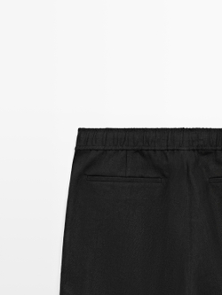 Massimo Dutti Льняные спортивные брюки, черный