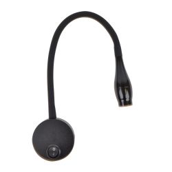 ULT-F22-3W-4000K IP20 BLACK Светильник светодиодный настенный гибкий для интерьерного освещения. 85-265В. Белый свет 4000К. Черный. TM Uniel