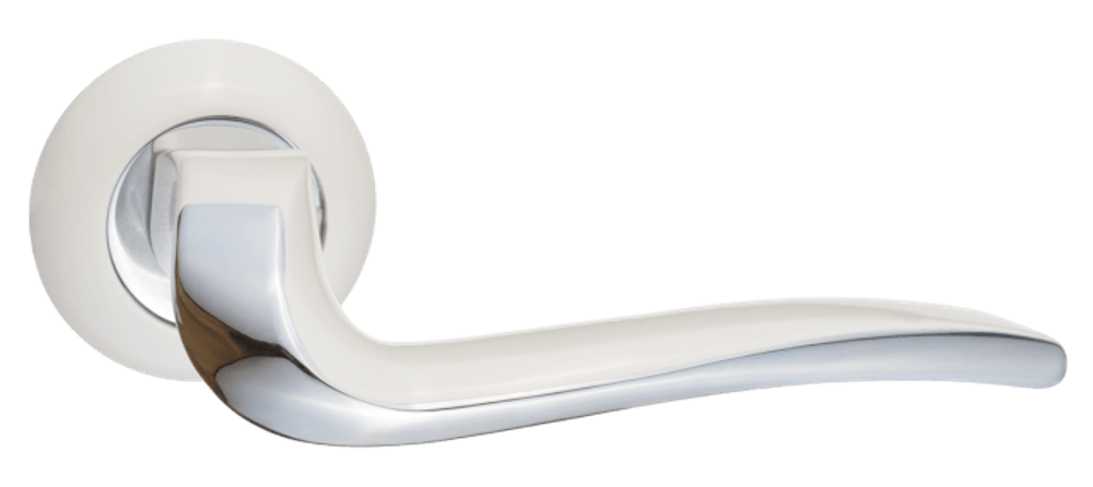 Ручка круг Ренц Моретти, цвет белый/хром ЦАМ (гарантия - 10 лет)