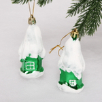 Елочные игрушки «Загадочный домик» 9 см (набор 2 шт), Зеленый