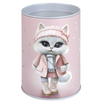 Копилка-подставка для канцелярских принадлежностей, 10,4х7,5х7,5 см, розовый Коллекция "ГОРОДСКИЕ КОШЕЧКИ"