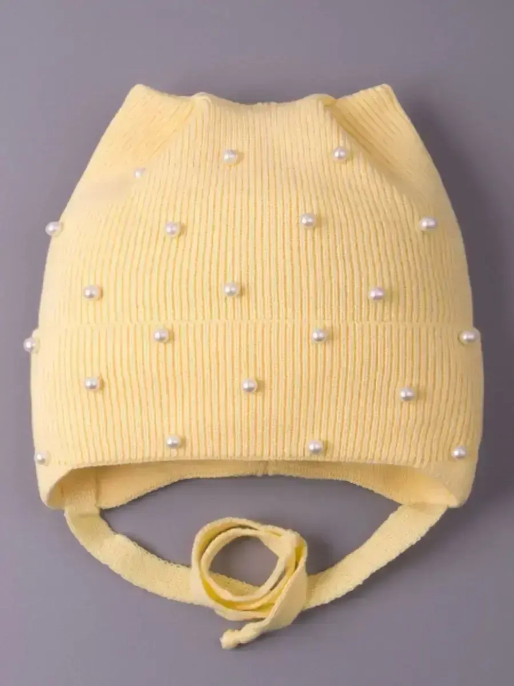 Шапка для девочки с ушками осенняя