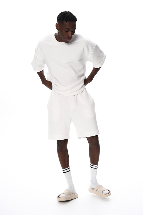 Худи из футера мужской, светло-серый меланж