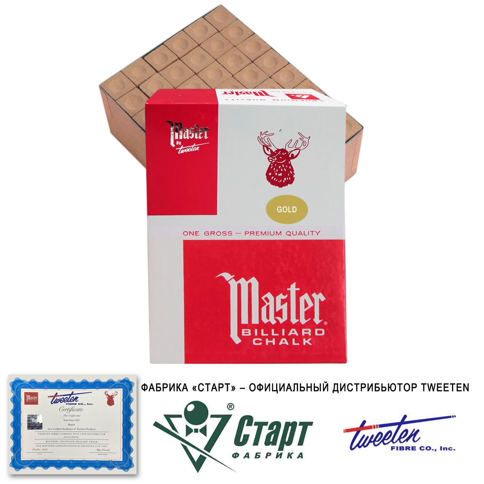 Мел Tweeten Master золотой (144 шт) фото №2