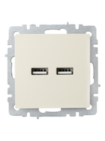 BRITE Розетка USB A+A 5В 3,1А РЮ10-1-БрКр бежевый IEK