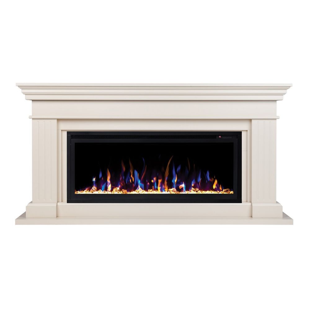 Электрокамин RealFlame Ontario 42 WT белый с очагом Saphir 42