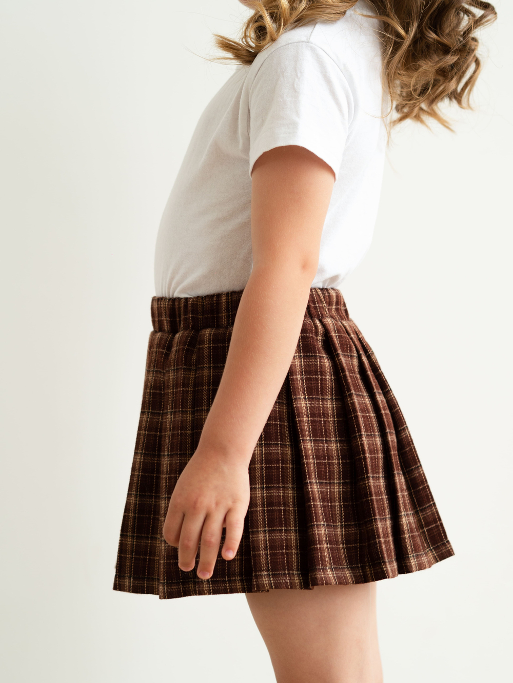 Юбка-шорты в клетку, Коричневый