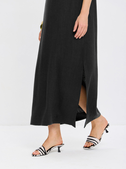 Льняной сарафан макси с карманами