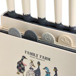 НАБОР AGNESS ИЗ 10ПР: 5 НОЖЕЙ, 4 ДОСКИ И ПОДСТАВКА, СЕРИЯ "FAMILY FARM"