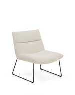 Кресло Asen из бежевого шенилла с черными стальными ножками