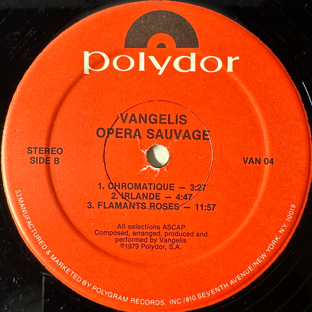 Vangelis ‎– Opera Sauvage (США)