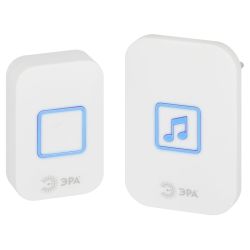 Звонок дверной ЭРА C98 беспроводной, от сети, белый, 60 мелодий | Электрозвонки беспроводные