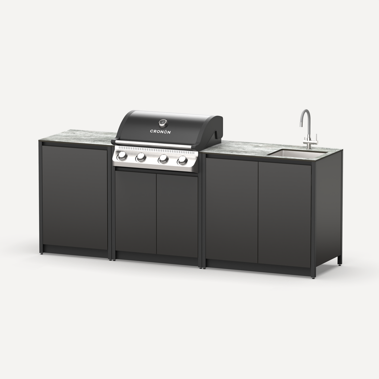 Мангальный комплекс Lounge M-105SG, 2.3 м, черный/серый каспий