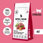 Сухой корм для стерилизованных кошек с ягненком, курицей, клюквой BOWL WOW 4кг