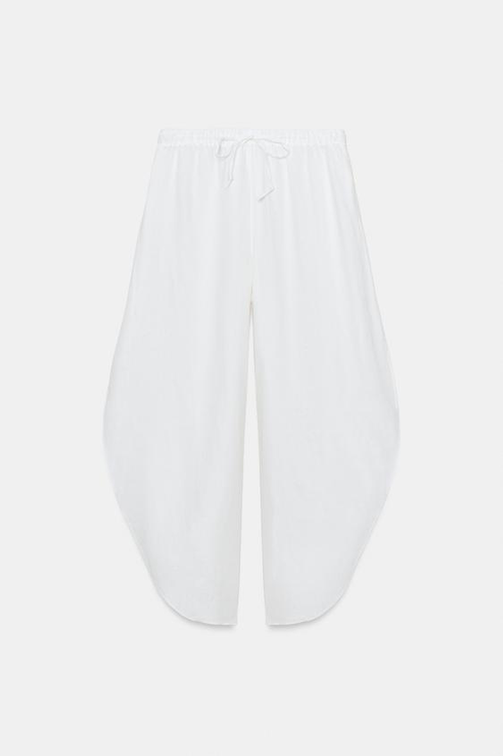 ZARA БРЮКИ ИЗ ЛЬНА С РАЗРЕЗАМИ — ZW COLLECTION, БЕЛЫЙ