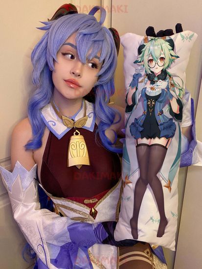 Мини дакимакура Сахароза из Геншин Импакт | Genshin Impact арт. M0981, 60х20 см