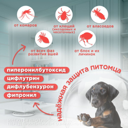 Капли от блох и клещей, вшей и комаров АВЗ БАРС для собак до 10 кг 1 пипетка/0,67 мл
