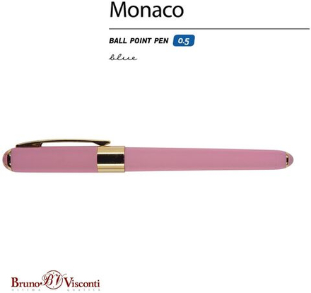 Ручка "Monaco. Розовая" шарик., 0,5мм, пластик/металл., синие чернила + стержень**