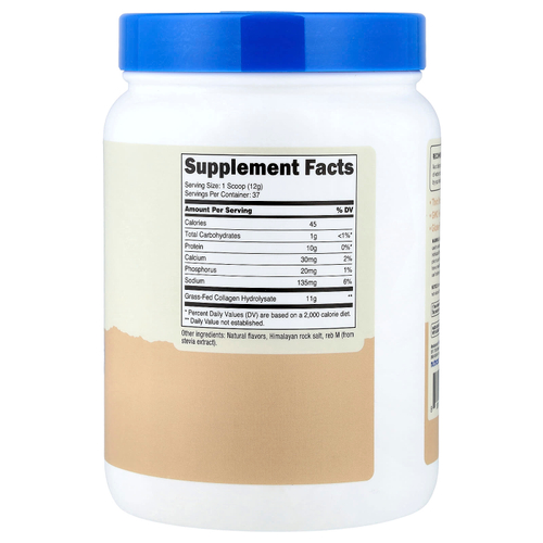 Nutricost, пептиды коллагена, с ванильным вкусом, 454 г (1 фунт)