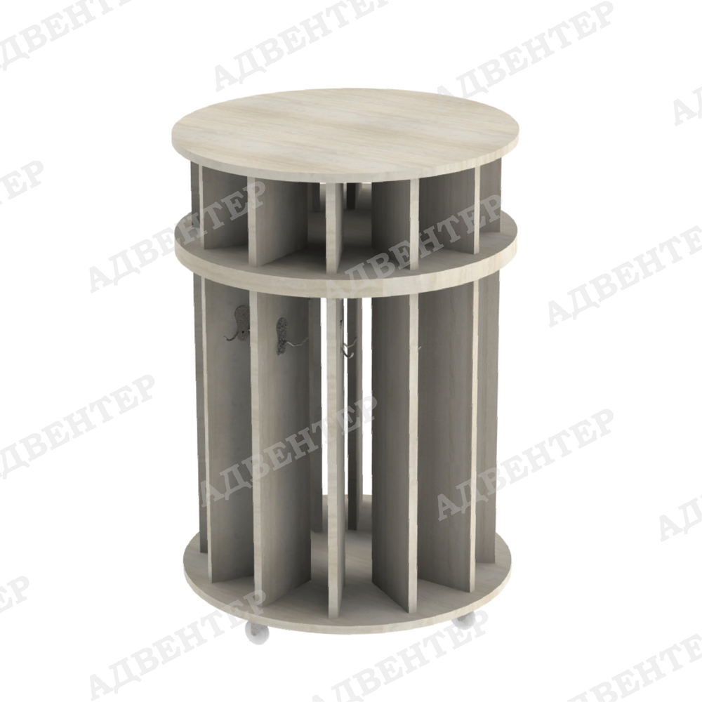 Полотенечница напольная на колёсах круглая 12 секций