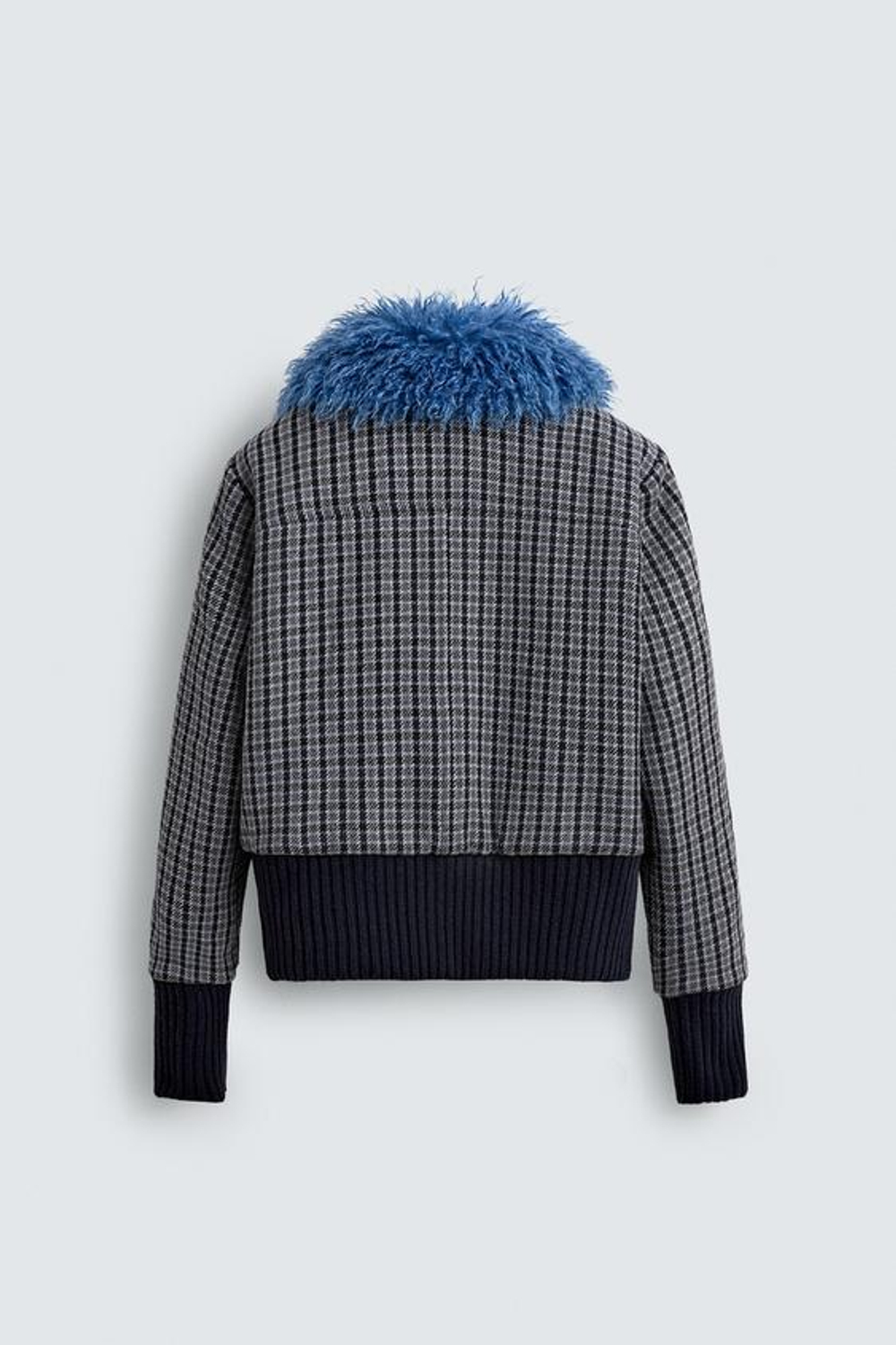 ZARA HARRY LAMBERT X DISNEY БОМБЕР В КЛЕТКУ С КОМБИНИРОВАННОЙ ОТДЕЛКОЙ, КОРИЧНЕВЫЙ/СИНИЙ