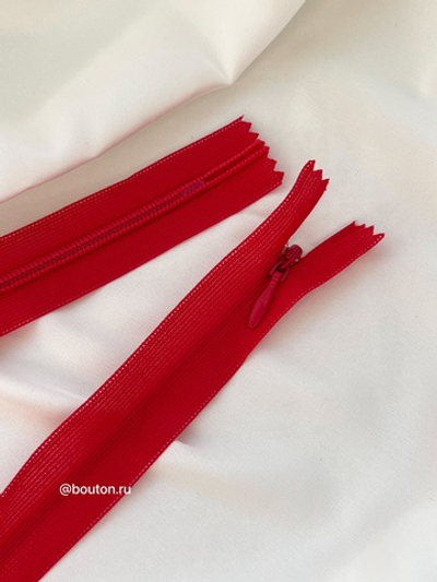 Молния потайная неразъемная алый 148