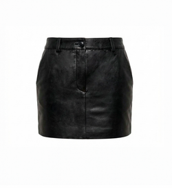 Кожаная юбка мини