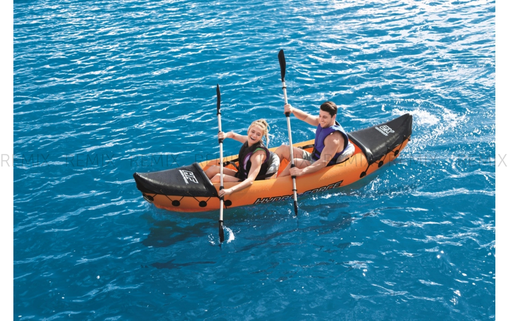 Надувная байдарка Bestway №65077 "Lite-Rapid X2" 321*88см, алюм.вёсла 218см, насос 62086, до 160кг