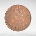 Netherlands, 5 Cents - Juliana, 1957, VF