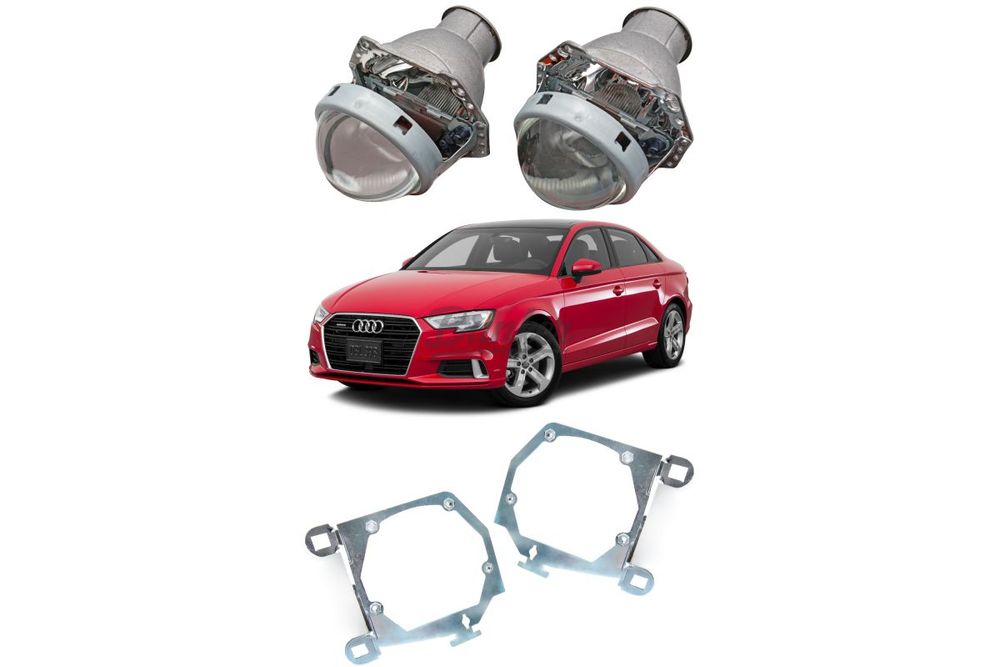 Готовый комплект для замены штатных линз Audi A3 8V рестайлинг 2016-2020 LED