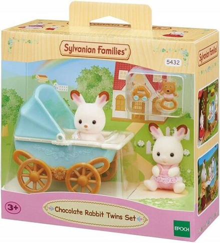 Игровой набор Sylvanian Families Chocolate Rabbit Twins Set - Двойняшки в коляске - Сильвания Фэмили 5432