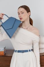 БАЗОВЫЙ ТОНКИЙ РЕМЕНЬ С МЯТОЙ ПРЯЖКОЙ BLUE