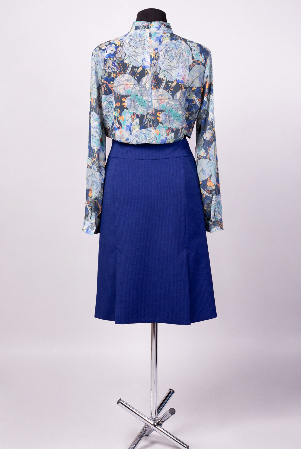 Юбка в складку 3464зе, Темно-синий-пол #135ТСП013464зе