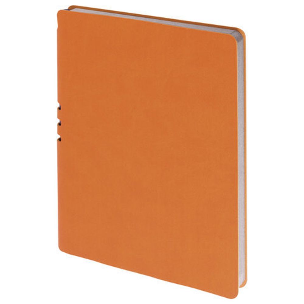 Тетрадь А5 (175x215 мм), BRAUBERG "NEBRASKA", 120 л., гибкая, под кожу, ручка, клетка, оранжевый, 110956