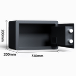 Сейф DELI "AE209" электронный замок + ключ, 310х200х200 мм, 4.7 кг, черный