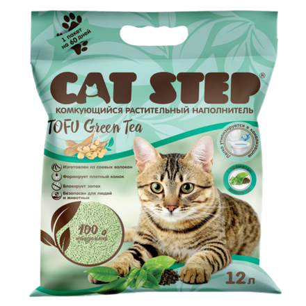 наполнитель комкуйщийся растительный cat step tofu original, 12л