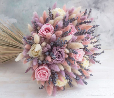 Букет сухоцветов Лаванды, лагуруса и мыльных ароматизированных роз