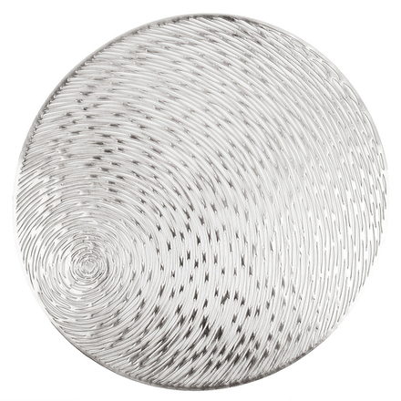 Салфетка сервировочная (плейсмат) "Аjouré" (серебро) d=38см. (min4) (упаковочный пакет)