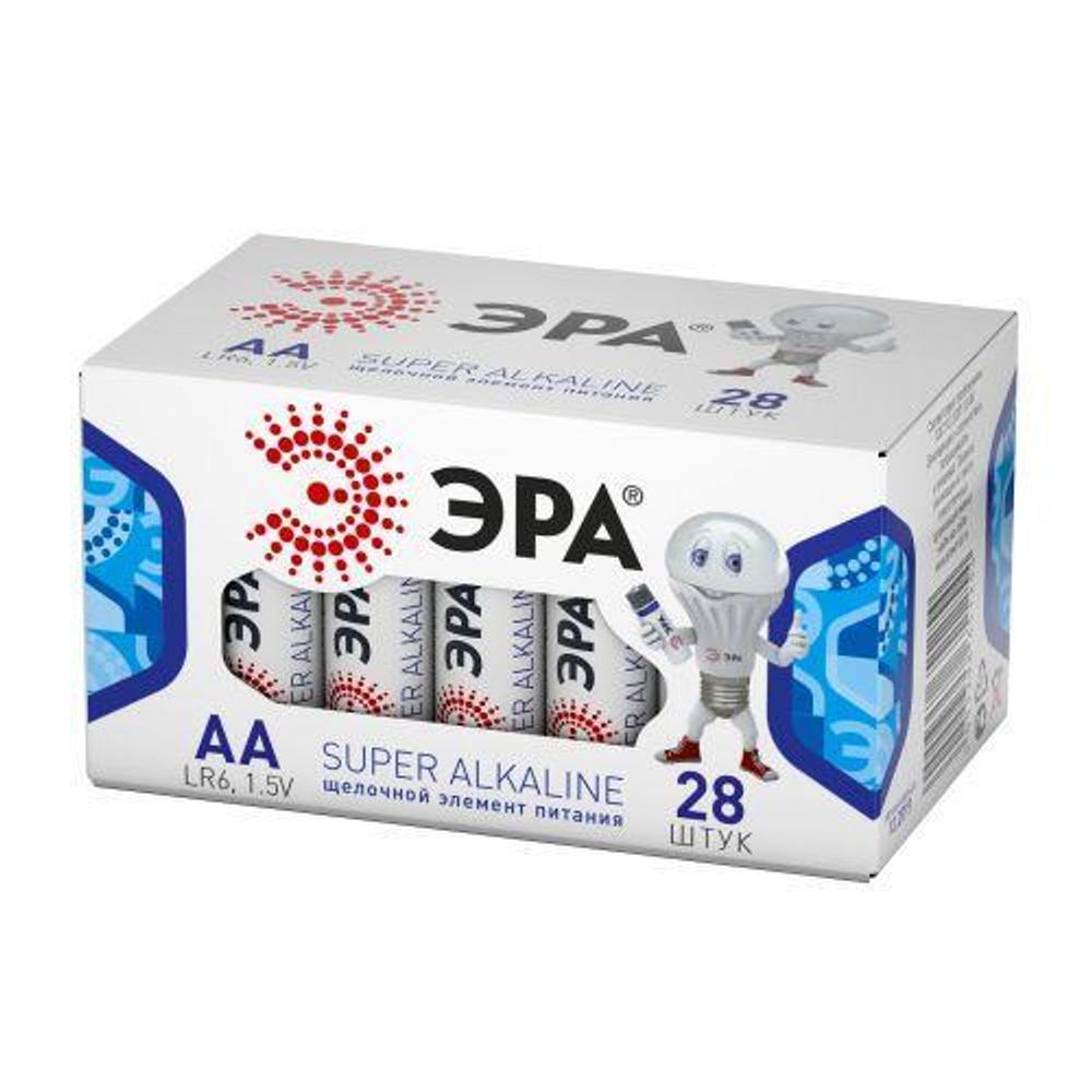 Элемент питания алкалиновый AA/LR6 LR6-28 box (уп.28шт) Эра Б0002910 Элемент питания алкалиновый AA/LR6 LR6-28 box (уп.28шт) Эра Б0002910