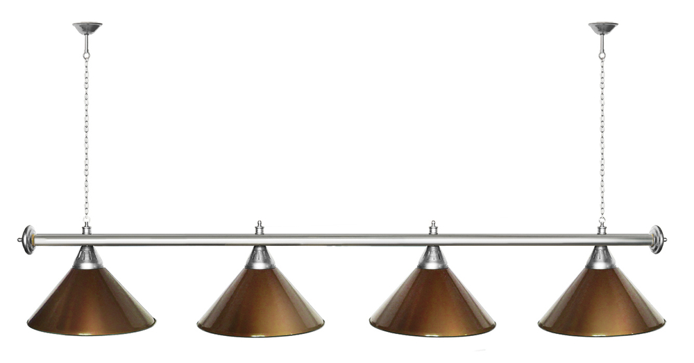 Лампа STARTBILLIARDS 4 пл. (плафоны зеленые,штанга зеленая,фурнитура золото)