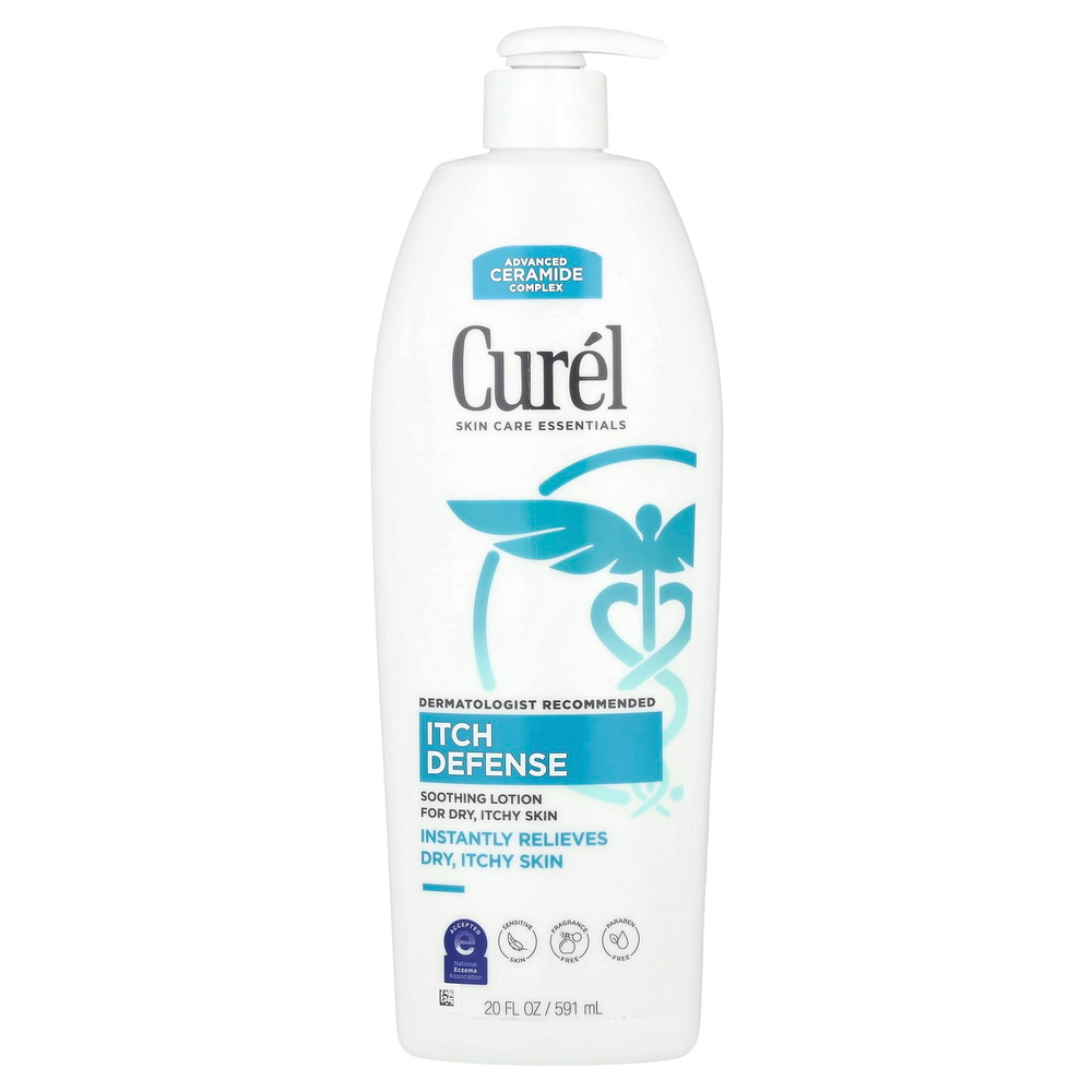 Curel, Itch Defense, успокаивающий лосьон для сухой и зудящей кожи, без отдушек, 591 мл (20 жидк. Унций)
