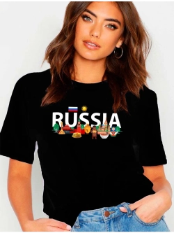 Футболка с надписью Россия