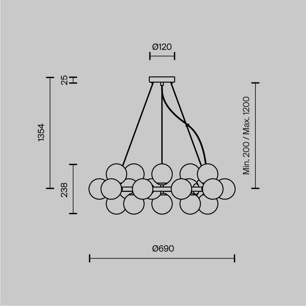 Подвесная люстра Maytoni Dallas MOD548PL-25G