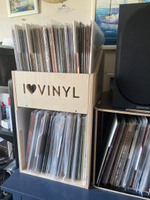 Ящик кейс органайзер для хранения до 200 виниловых пластинок I.LOVE.VINYL без покраски